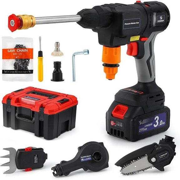 VISHIGH Cordless 4-Tool Kit with Battery and Storage