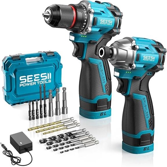 SEESII 16.8V Cordless Drill & Impact Driver Kit