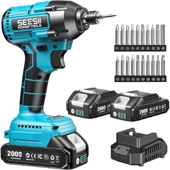 SEESII Cordless Impact Driver Kit with Batteries