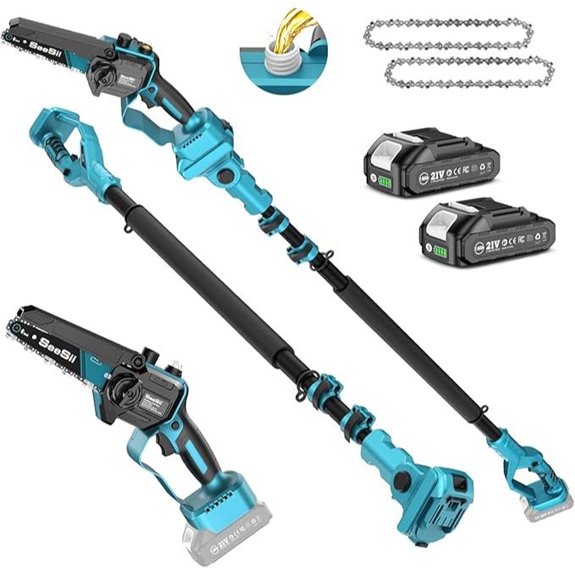 SEESII Cordless Pole Chainsaw with 2 Batteries