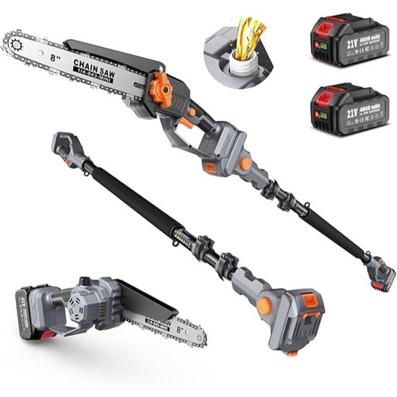2-in-1 Cordless Pole Saw with Batteries and Charger