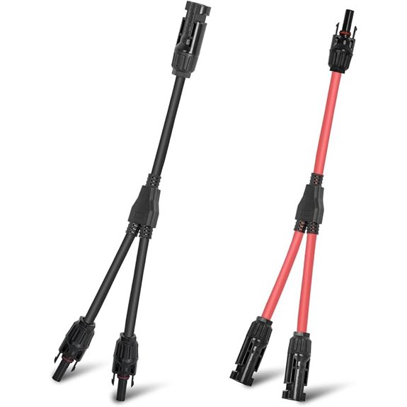 2-in-1 Solar Panel Connectors (Red & Black)