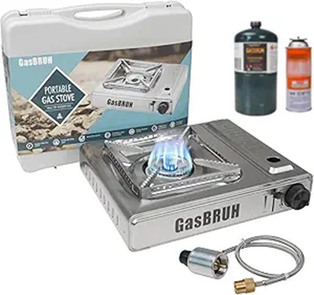 Portable Dual Fuel Camping Stove with Windblocker