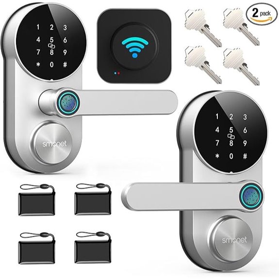 SMONET WiFi Keyless Smart Lock 2-Pack