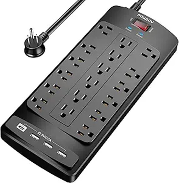 18-Outlets Surge Protector Power Strip with USB