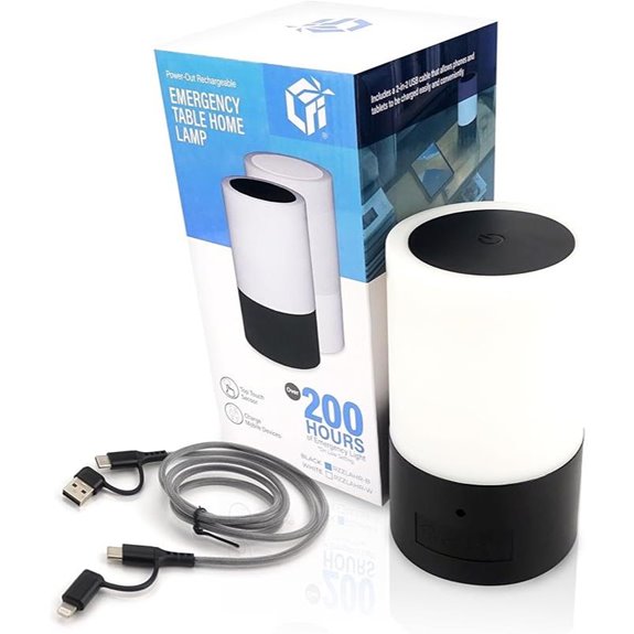 LFI Emergency Table Lamp with Rechargeable Battery