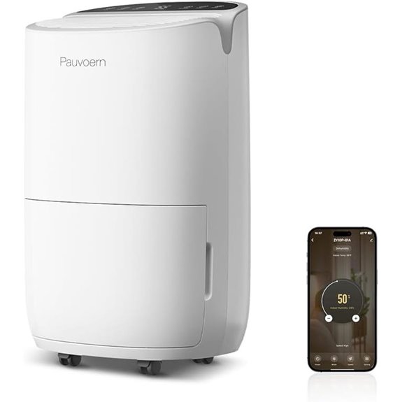 Energy Star Smart Dehumidifier for Home and Bedroom