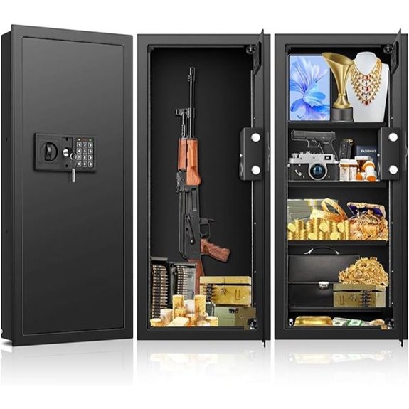 Fireproof Wall Safe with Combination Lock and Shelves