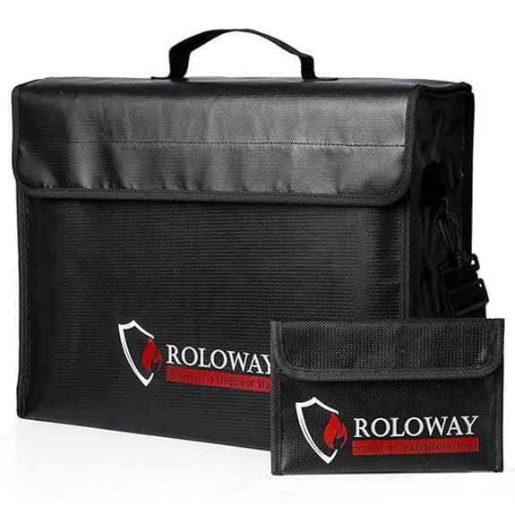 ROLOWAY Fireproof Water-Resistant Document Bag (17x12x5.8)