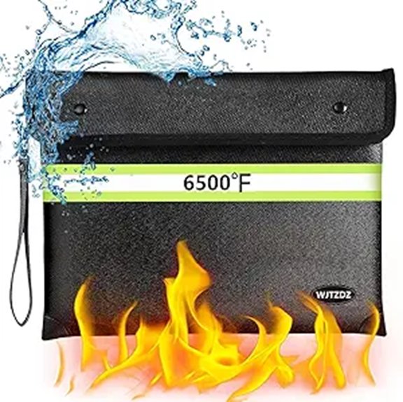 Fireproof Document Bag with Waterproof Zipper and Handle