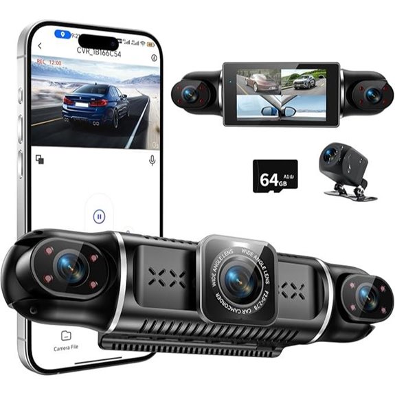 4-Channel 360° Dash Cam with Night Vision and App