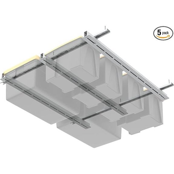 WALMANN Overhead Garage Tote Storage Rail System