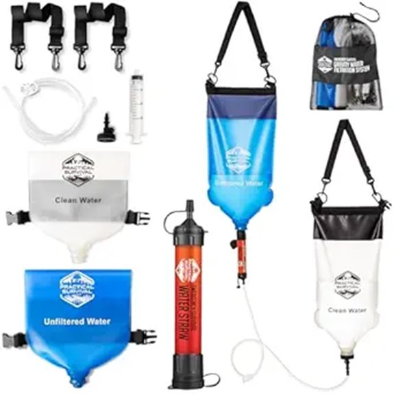 Gravity Water Filtration System with Water Bags