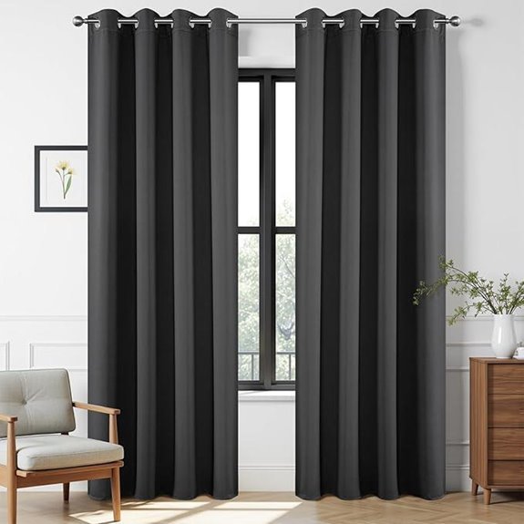Joydeco Blackout Curtains 72 Inch Grey 2 Panels