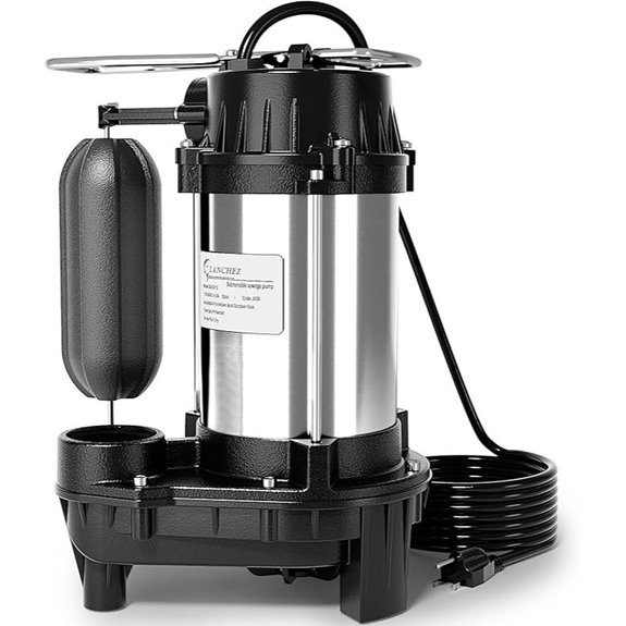 LANCHEZ 1/2 HP Submersible Sewage Pump with Float