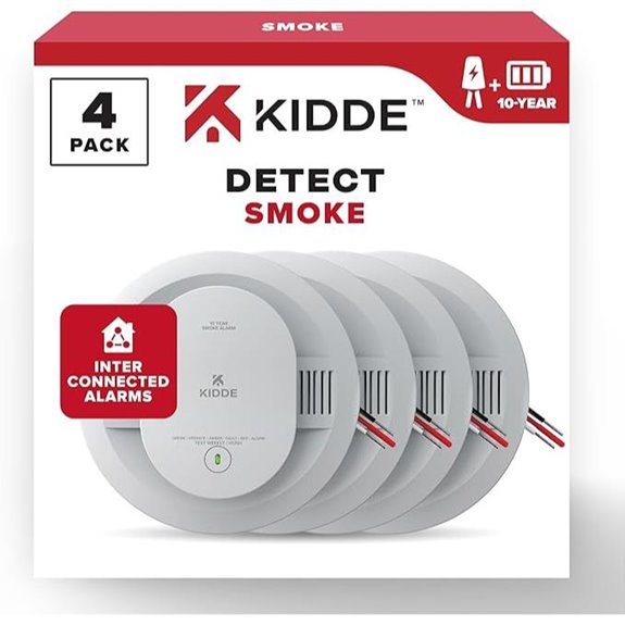Kidde Hardwired Smoke Detector 4-Pack with Battery Backup