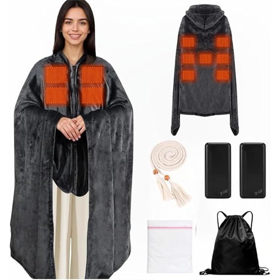 Large Heated Blanket with Power Banks and Accessories
