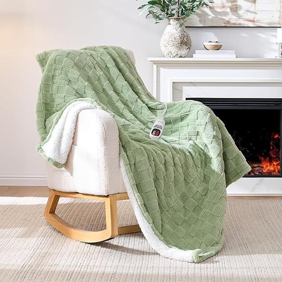 Heated Throw Blanket 50x60 with Timer and Snap