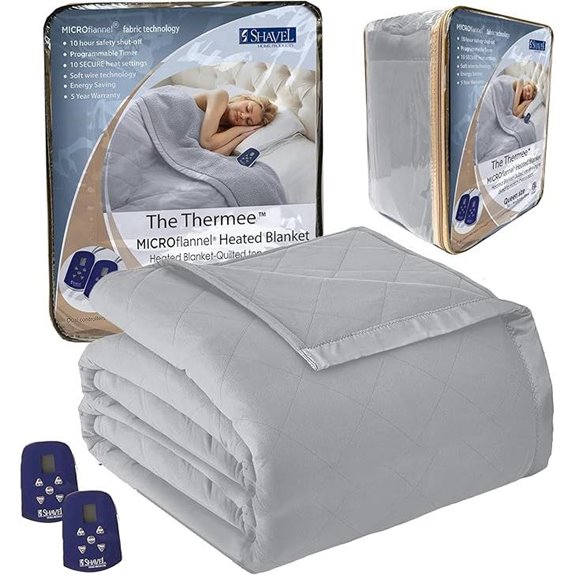Thermee Micro Flannel Queen Heated Blanket with Settings