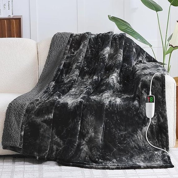 Greenoak Heated Sherpa Blanket with Timer and Levels