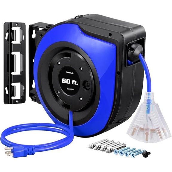 DEWENWILS 60FT Heavy Duty Retractable Extension Cord