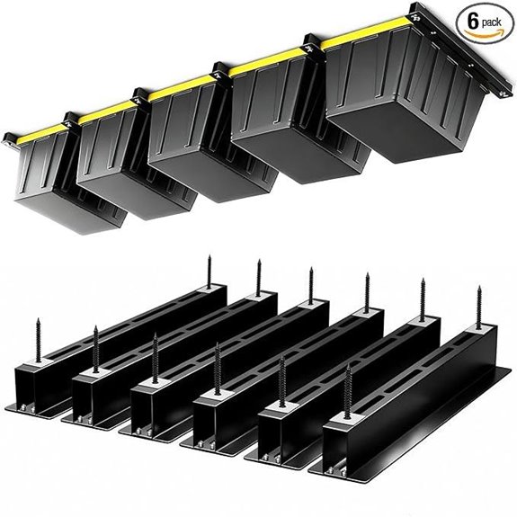 Overhead Garage Storage Rack 6-Pack Heavy Duty Black