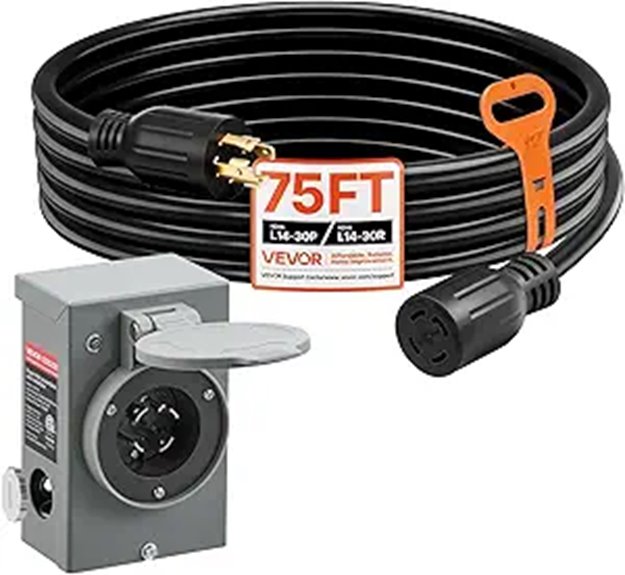 VEVOR 30A Generator Cord & Power Inlet Box