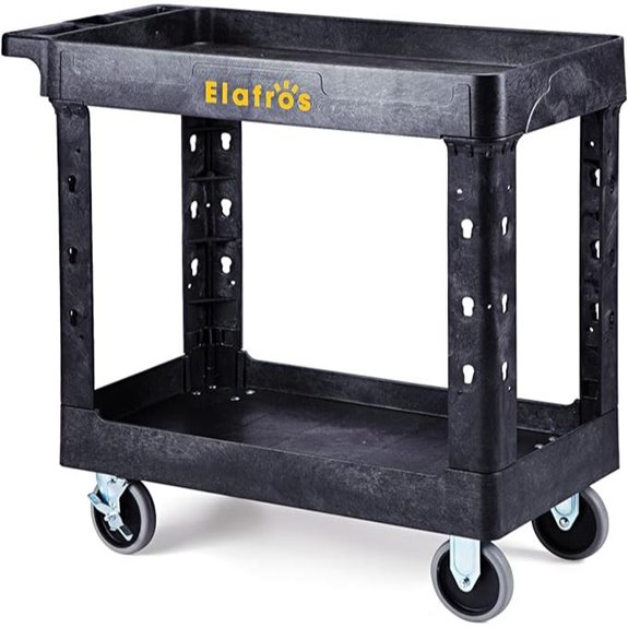 ELAFROS Heavy Duty Utility Cart with Shelves