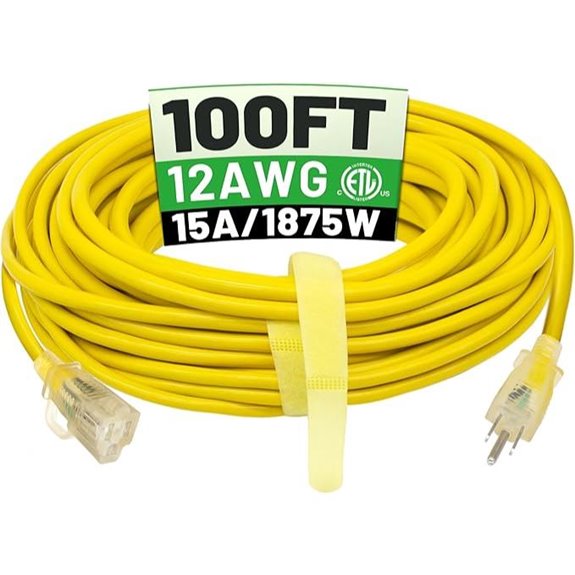 POWGRN 100ft Heavy Duty Waterproof Extension Cord