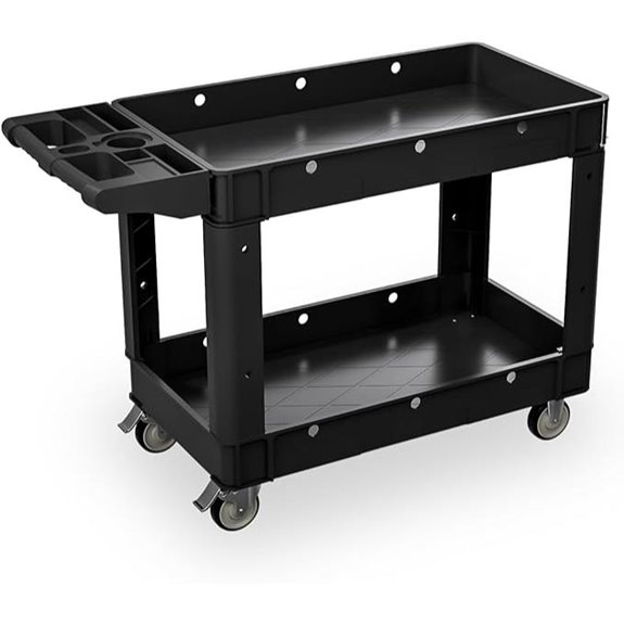 Commercial Grade 2-Shelf Utility Cart with Wheels