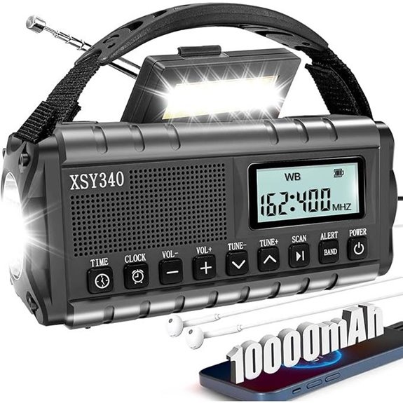 Upgraded 37000mWh Emergency Hand Crank Radio with Phone Charger