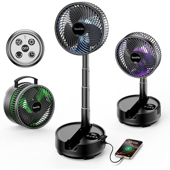 Socool 20000mAh Portable Fan with Remote and LED