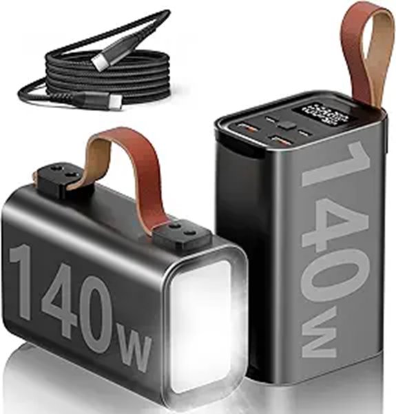 Portable 140W 50000mAh Power Bank with LED Light
