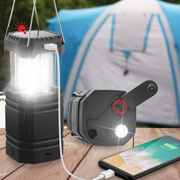 Large Capacity Solar Camping Lantern with USB Charging