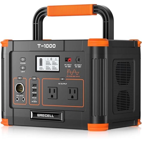 GRECELL 999Wh Solar Generator with AC & USB-C
