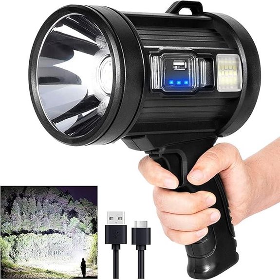 MIXILIN Rechargeable 90,000 Lumens Spotlight with Solar