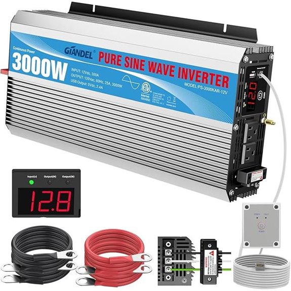 3000W Pure Sine Wave Inverter with Remote