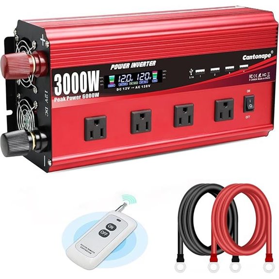 3000W DC to AC Power Inverter with USB and Remote