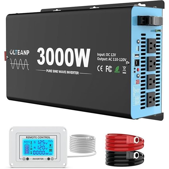 3000W Pure Sine Wave Power Inverter with LCD