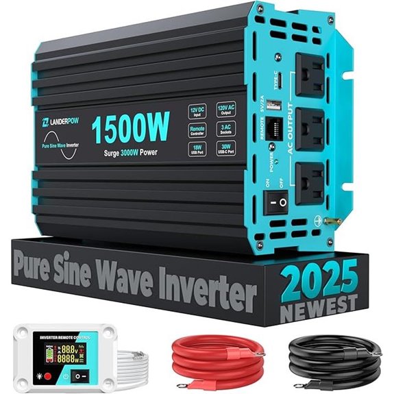 1500W Pure Sine Wave Inverter with USB & Remote