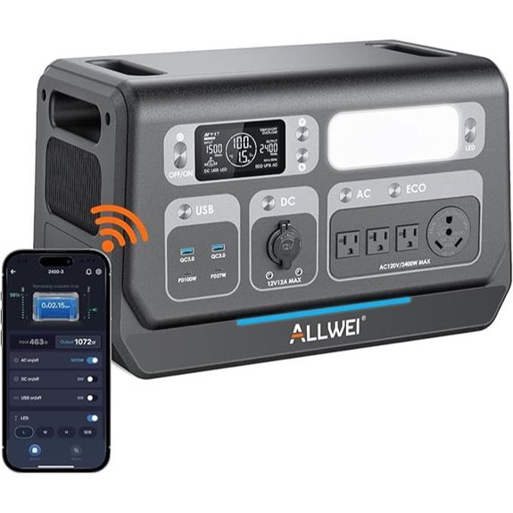 ALLWEI 2400W LiFePO4 Power Station with Solar