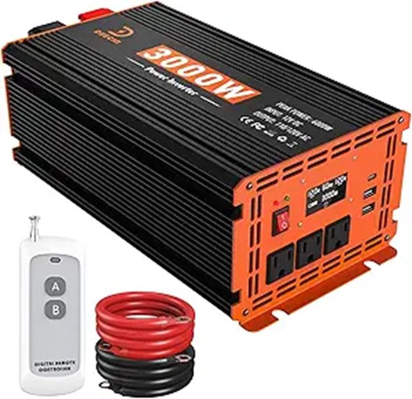 3000W Power Inverter with USB LCD Remote