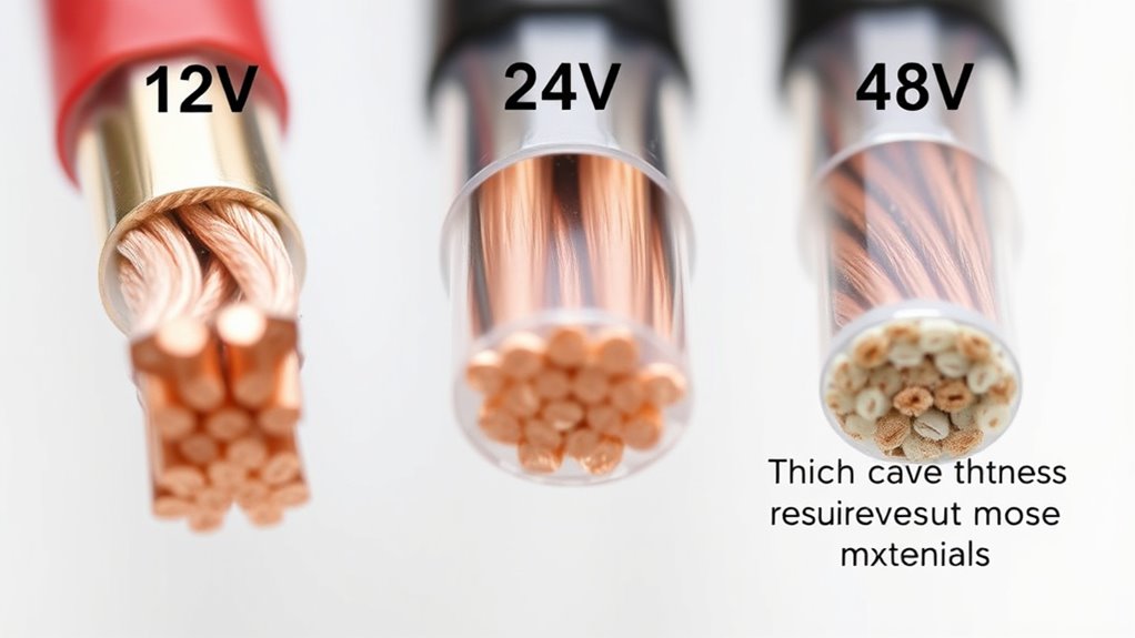 higher voltage reduces wiring costs
