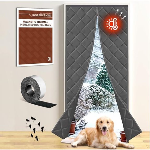 Insulated Magnetic Winter Door Curtain with Triple-Layer Oxford