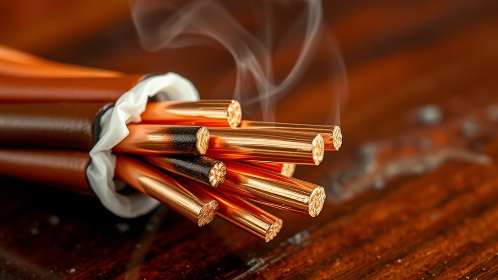 insulation softens and melts