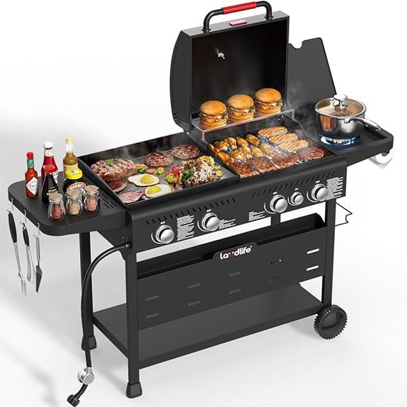 Griddle Grill Combo with Side Burner 702 sq.in