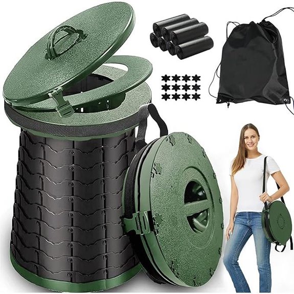 ALEVMOOM XXL Portable Camping Toilet with Bags