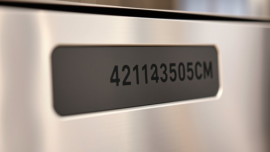 locate appliance model numbers
