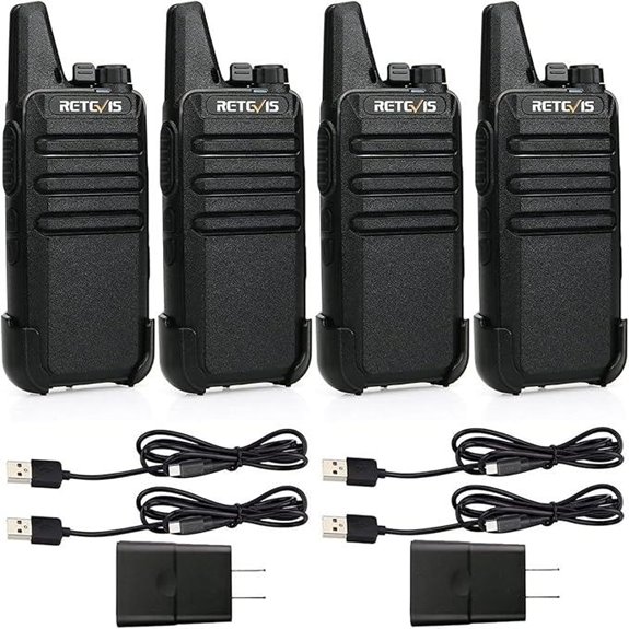 Retevis RT22 Long Range Rechargeable Walkie Talkies (4 Pack)