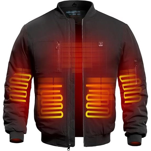 DEWBU Men's Heated Waterproof Bomber Jacket